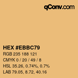 Color code: HEX #EBBC79 | qconv.com