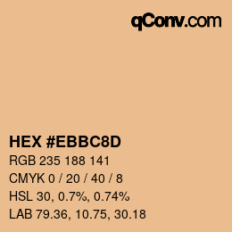 Color code: HEX #EBBC8D | qconv.com