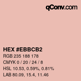 カラーコード: HEX #EBBCB2 | qconv.com