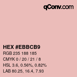 カラーコード: HEX #EBBCB9 | qconv.com