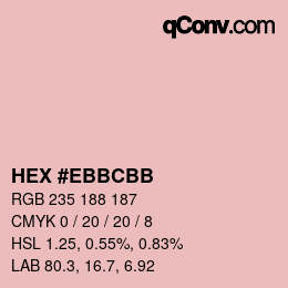 Color code: HEX #EBBCBB | qconv.com
