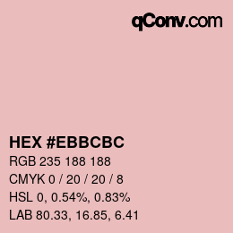 Color code: HEX #EBBCBC | qconv.com