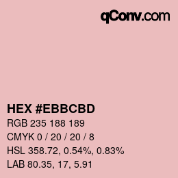 Color code: HEX #EBBCBD | qconv.com