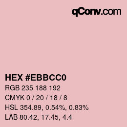 Código de color: HEX #EBBCC0 | qconv.com