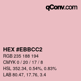 Farbcode: HEX #EBBCC2 | qconv.com