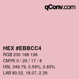 カラーコード: HEX #EBBCC4 | qconv.com