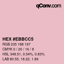 カラーコード: HEX #EBBCC5 | qconv.com