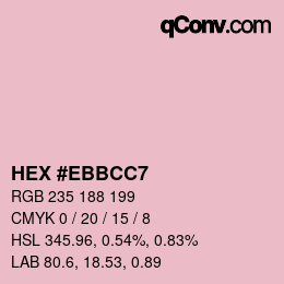 Código de color: HEX #EBBCC7 | qconv.com