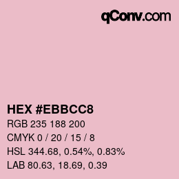 カラーコード: HEX #EBBCC8 | qconv.com