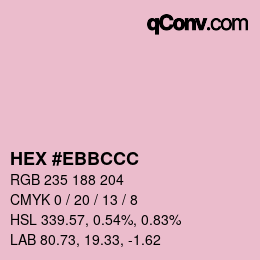 Color code: HEX #EBBCCC | qconv.com