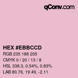 Color code: HEX #EBBCCD | qconv.com