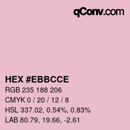 Color code: HEX #EBBCCE | qconv.com