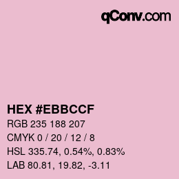 カラーコード: HEX #EBBCCF | qconv.com