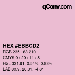 Farbcode: HEX #EBBCD2 | qconv.com