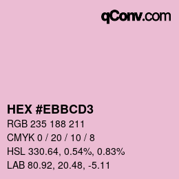 カラーコード: HEX #EBBCD3 | qconv.com
