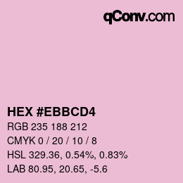 Farbcode: HEX #EBBCD4 | qconv.com
