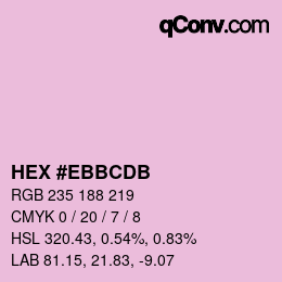 カラーコード: HEX #EBBCDB | qconv.com