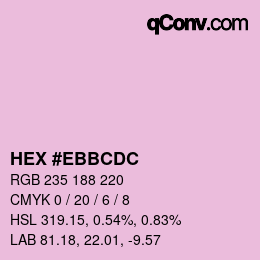 Color code: HEX #EBBCDC | qconv.com