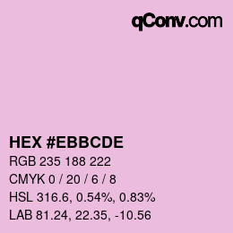 Color code: HEX #EBBCDE | qconv.com