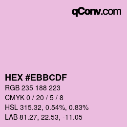 Farbcode: HEX #EBBCDF | qconv.com