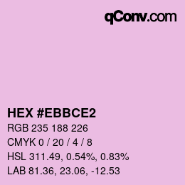 カラーコード: HEX #EBBCE2 | qconv.com