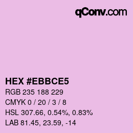 カラーコード: HEX #EBBCE5 | qconv.com