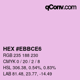 カラーコード: HEX #EBBCE6 | qconv.com