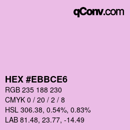 Color code: HEX #EBBCE6 | qconv.com