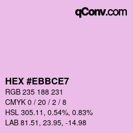 Color code: HEX #EBBCE7 | qconv.com