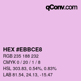 Color code: HEX #EBBCE8 | qconv.com