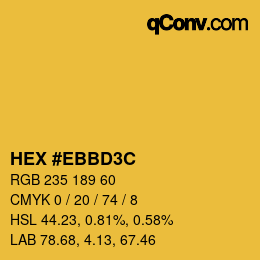 カラーコード: HEX #EBBD3C | qconv.com