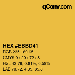 Color code: HEX #EBBD41 | qconv.com