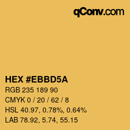 カラーコード: HEX #EBBD5A | qconv.com