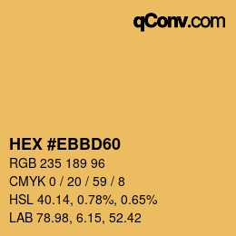 Color code: HEX #EBBD60 | qconv.com