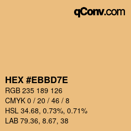 Código de color: HEX #EBBD7E | qconv.com