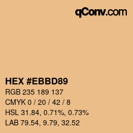 Color code: HEX #EBBD89 | qconv.com