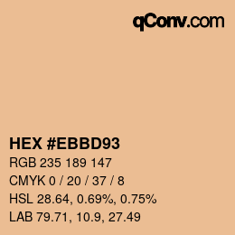 Color code: HEX #EBBD93 | qconv.com