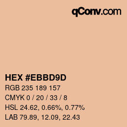 Color code: HEX #EBBD9D | qconv.com