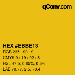 Color code: HEX #EBBE13 | qconv.com