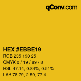 Color code: HEX #EBBE19 | qconv.com