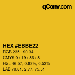 カラーコード: HEX #EBBE22 | qconv.com
