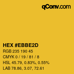 Color code: HEX #EBBE2D | qconv.com