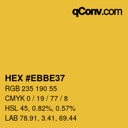 Color code: HEX #EBBE37 | qconv.com