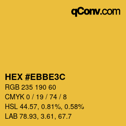 カラーコード: HEX #EBBE3C | qconv.com