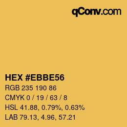 Color code: HEX #EBBE56 | qconv.com