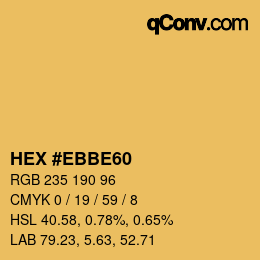 Color code: HEX #EBBE60 | qconv.com