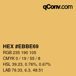 Color code: HEX #EBBE69 | qconv.com