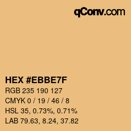 Color code: HEX #EBBE7F | qconv.com