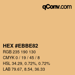 Color code: HEX #EBBE82 | qconv.com