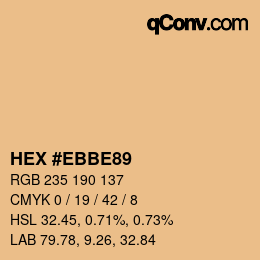 Color code: HEX #EBBE89 | qconv.com